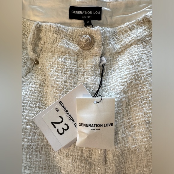Generation Love Devyn Tweed Shorts CREAM SZ 12 - Picture 3 of 11